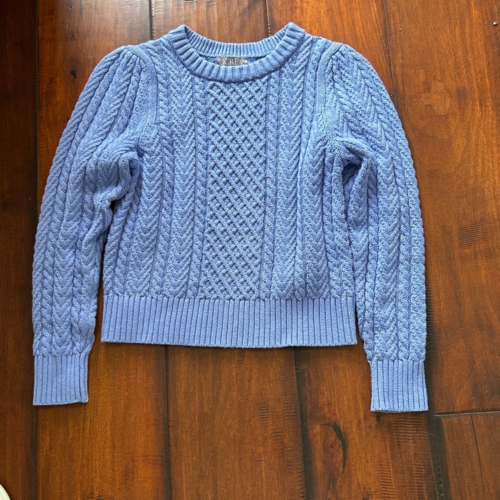 J. Crew Sky Blue Cable Knit Pullover